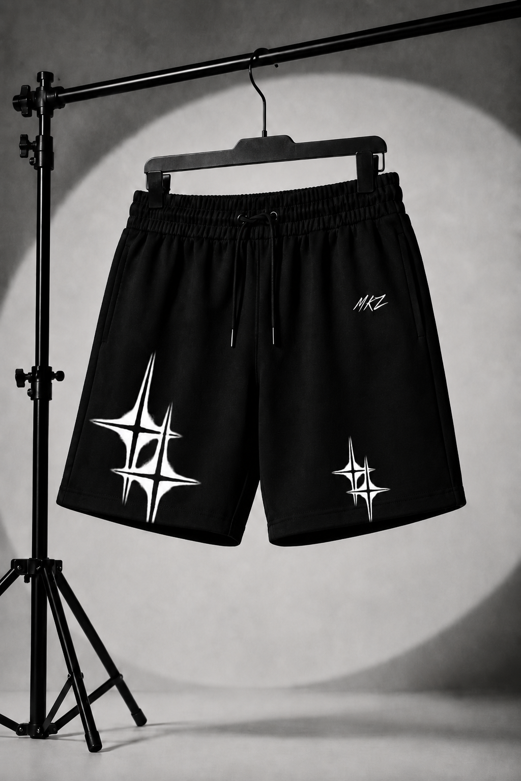 COSMIC CLUB GRAPHIC JERSEY SHORTS - BLACK