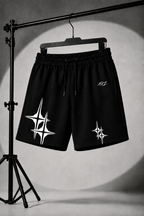 COSMIC CLUB GRAPHIC JERSEY SHORTS - BLACK