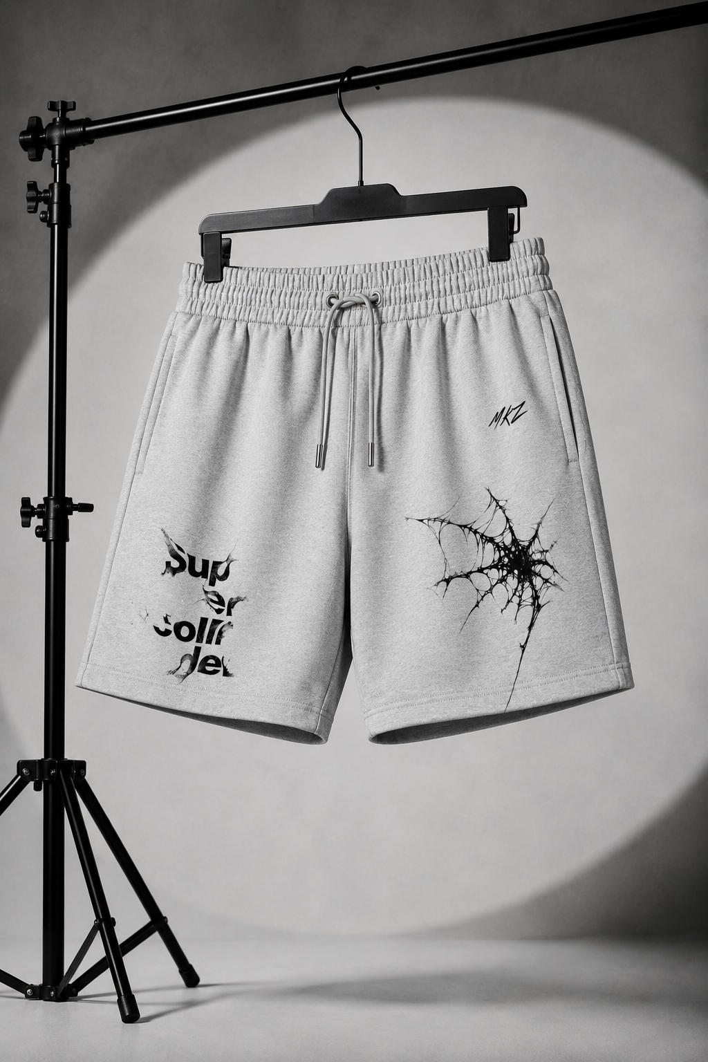 DARK MATTER GRAPHIC JERSEY SHORTS - HYDER GREY