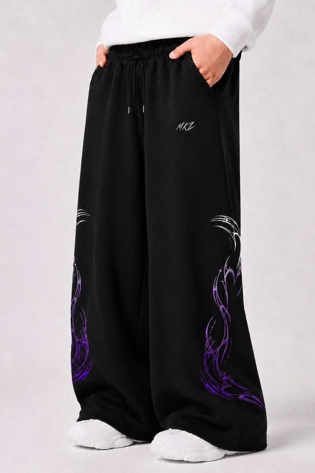 VIOLET ABSTRACT WIDE TROUSER | UNISEX