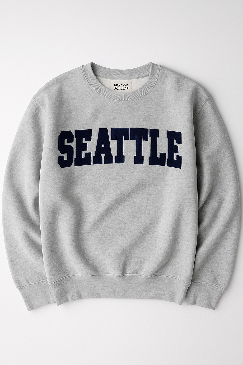 SEATTLE GRAPHIC EMBROIDERED SWEATSHIRT - GREY (SS#01)