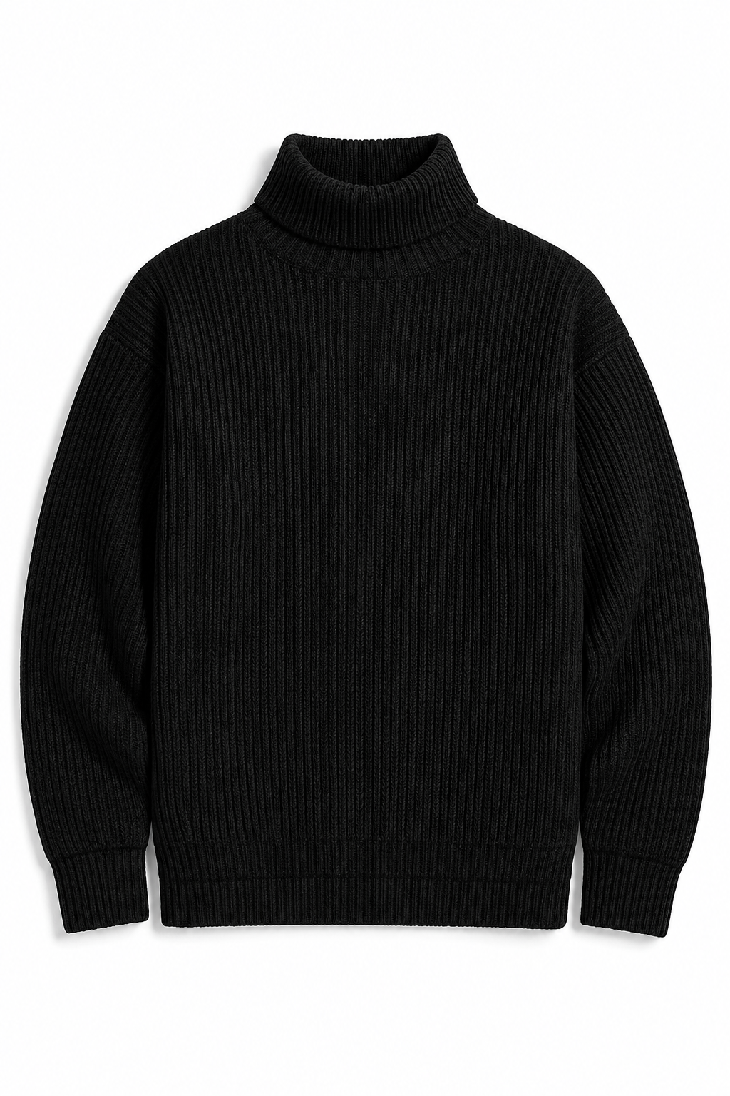 RIBBED HIGHNECK | BLACK | UNISEX