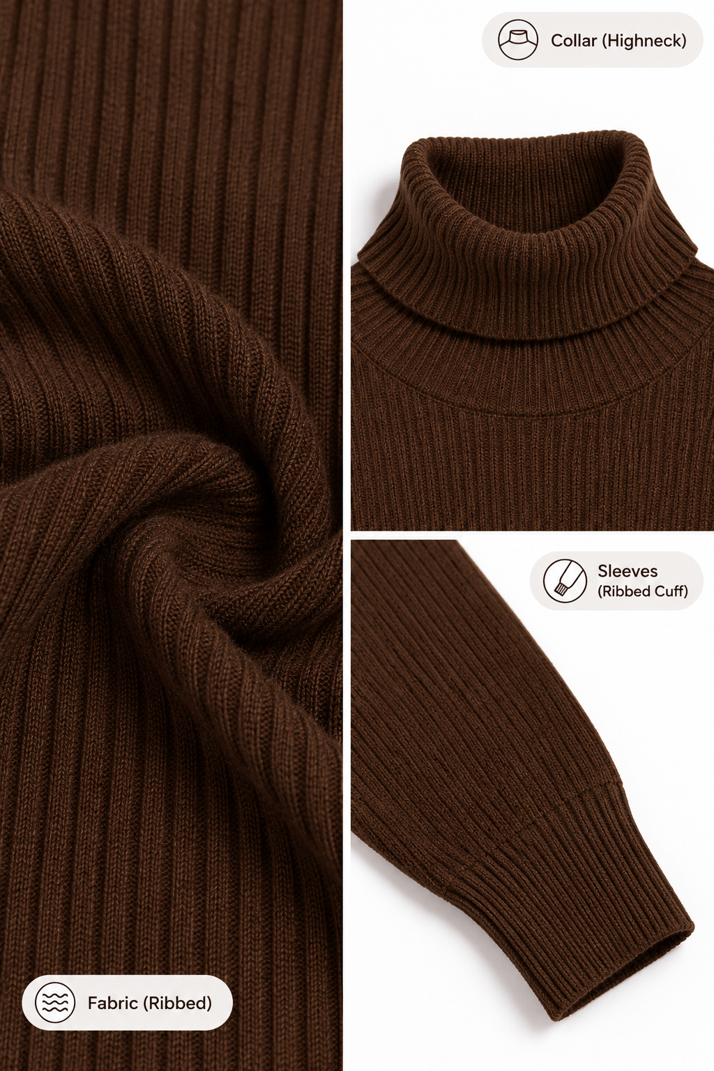 COMBO OF 3 | RIBBED HIGHNECK | RANDOM COLORS | UNISEX