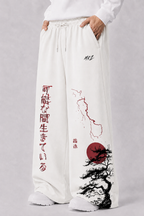 WIDE LEG TROUSER | JAPANESE AKAI SUN - CREAM | UNISEX | MINOR FAULT