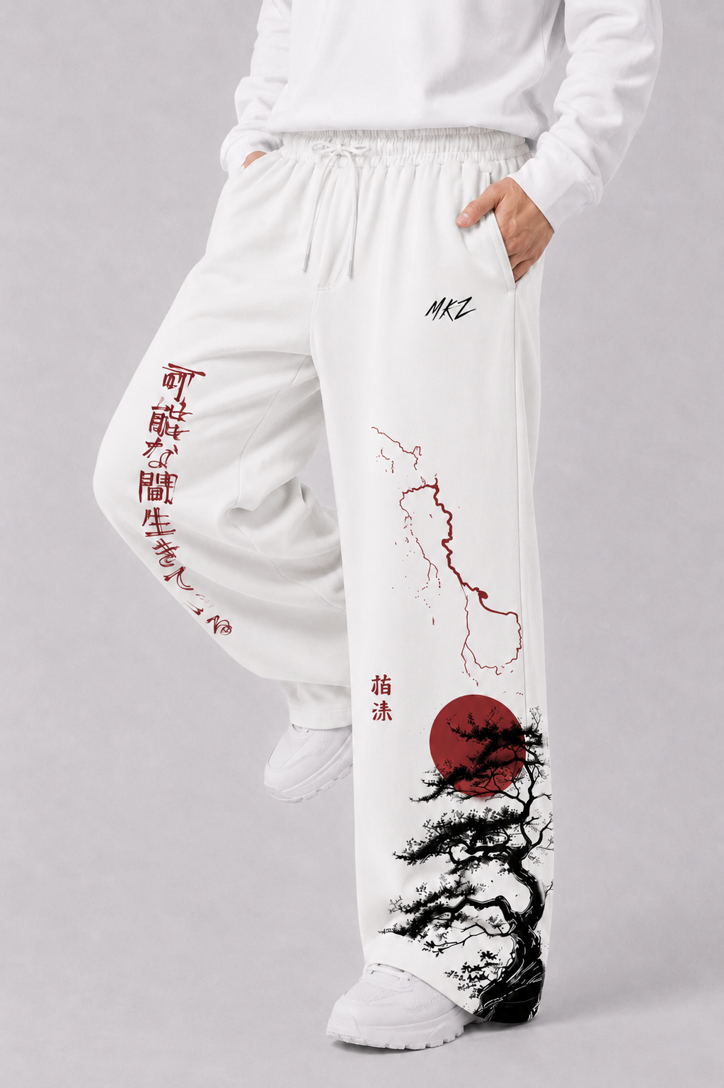 WIDE LEG TROUSER | JAPANESE AKAI SUN - CREAM | UNISEX | MINOR FAULT