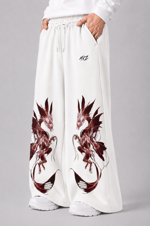 WIDE LEG TROUSER | TWIN WYRM - CREAM | UNISEX