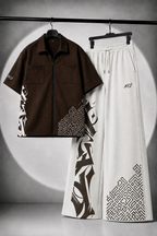 CO-ORD SET | KOREAN BROWN CAPITAL CODE GRAPHIC | UNISEX