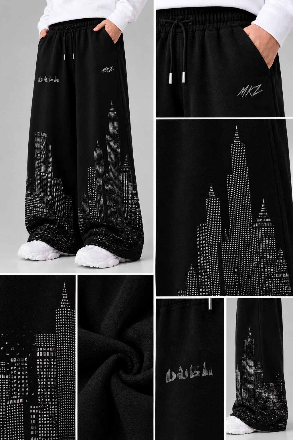 WIDE LEG TROUSER | DOWNTOWN NIGHTS - BLACK | UNISEX