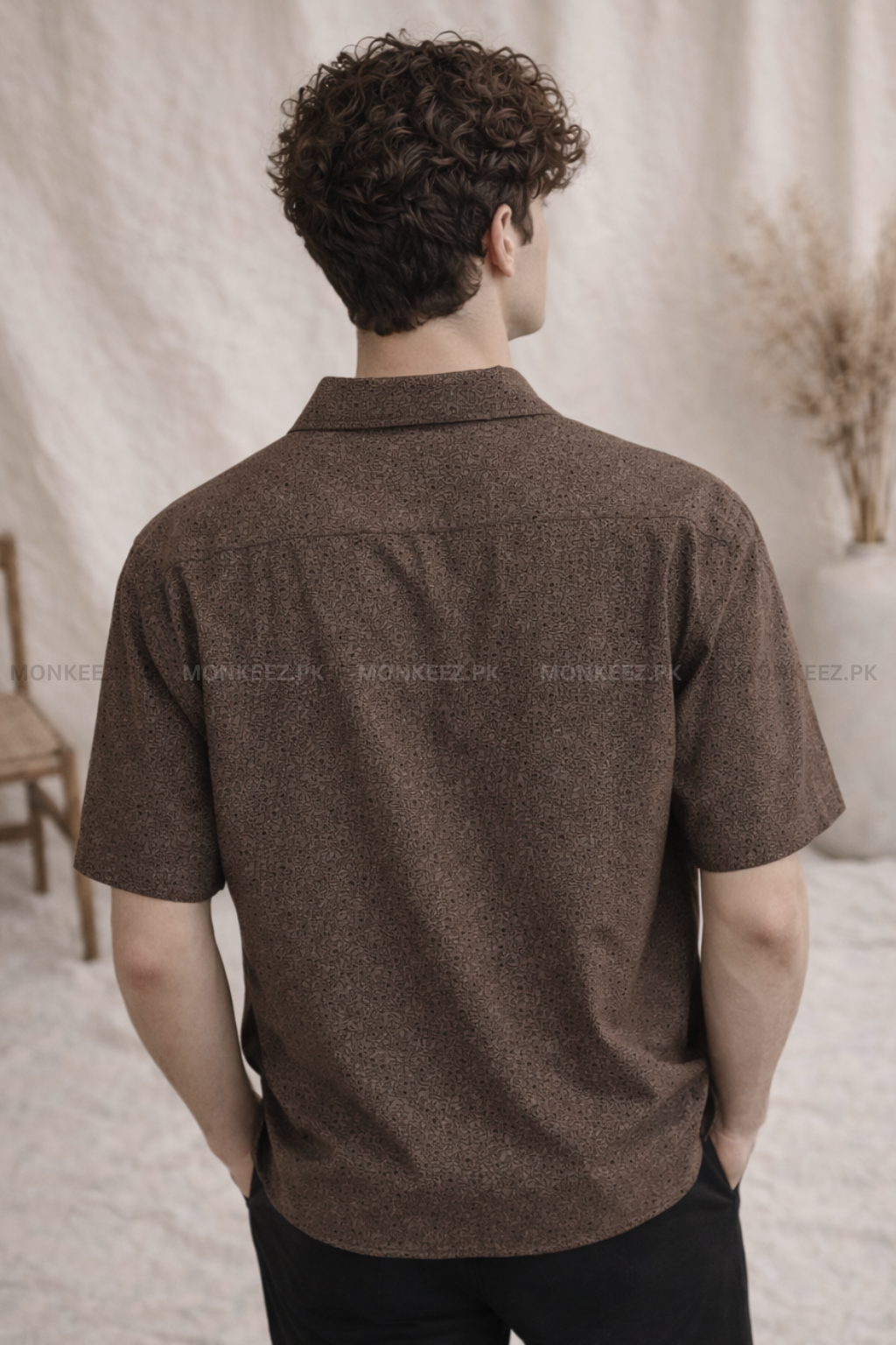 Terra Weave Cuban Collar Shirt - Cocoa Brown