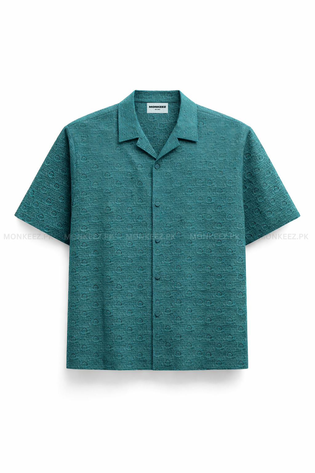 Terra Weave Cuban Collar Shirt -Deep Sage Green