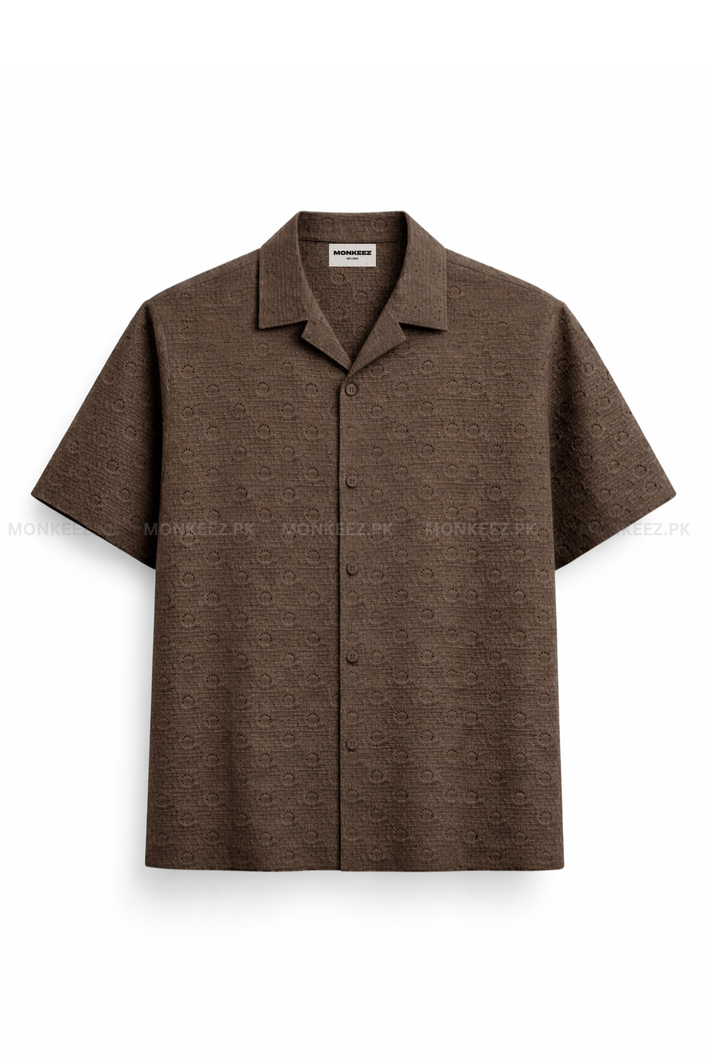 Terra Weave Cuban Collar Shirt - Cocoa Brown