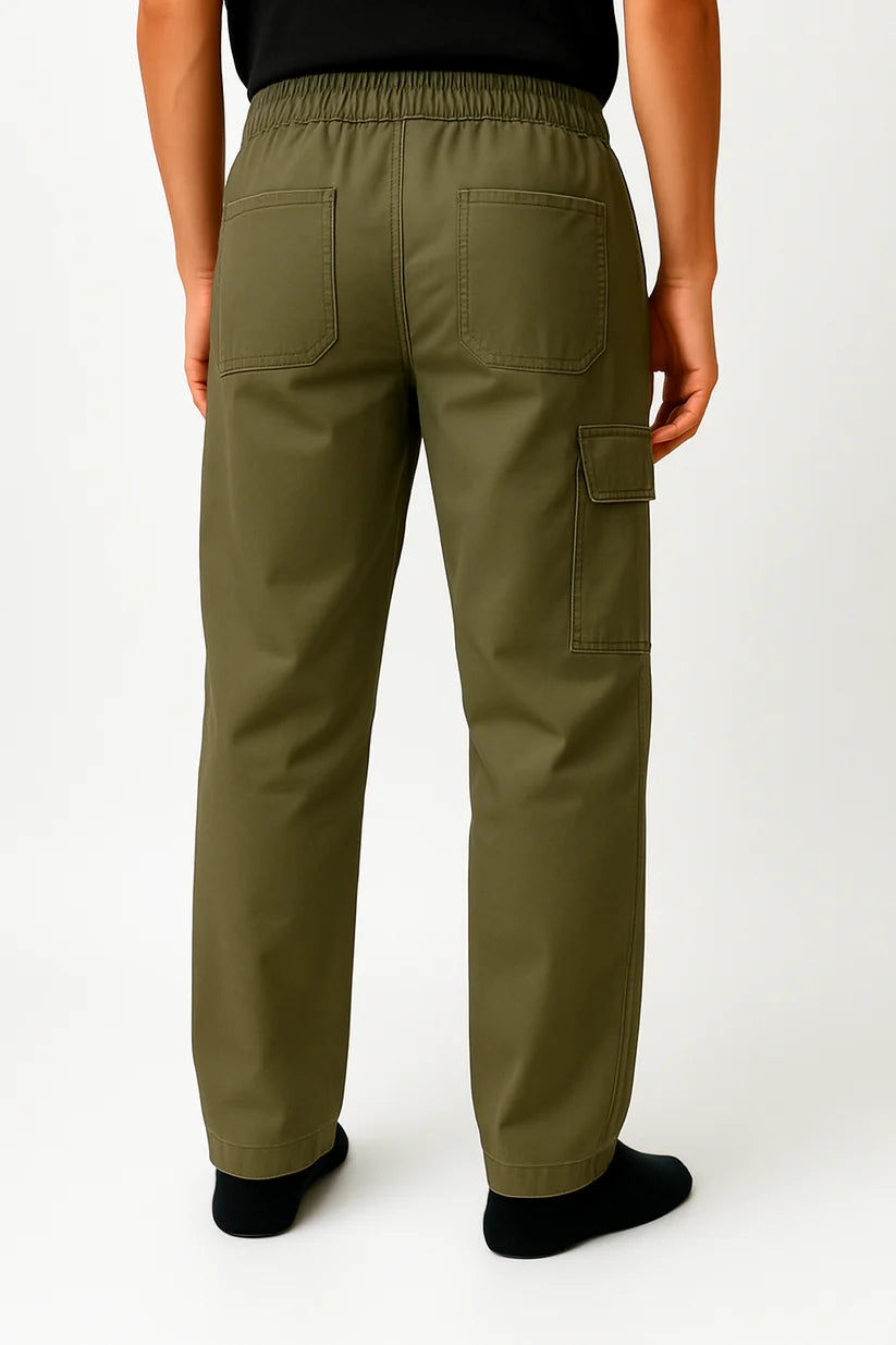 Commando Green Baggy Fit Cotton Cargo Trouser - Unisex