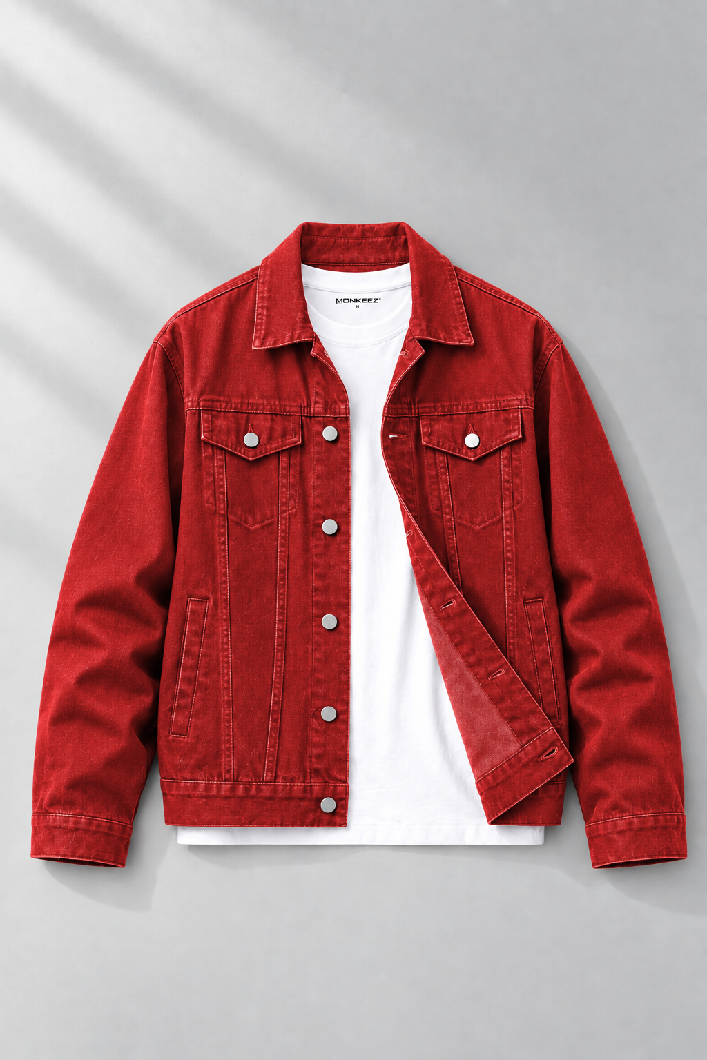 SHARP RED DENIM JACKET - UNISEX