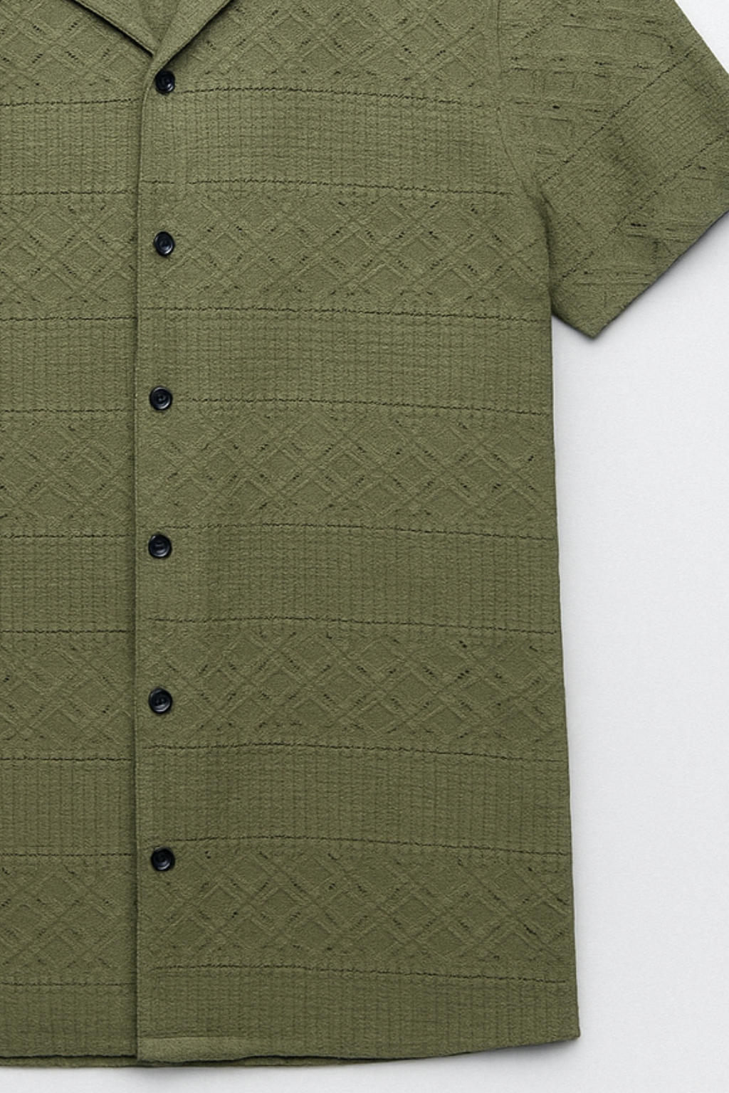 Heritage Breeze Cuban Collar Shirt - Olive Green