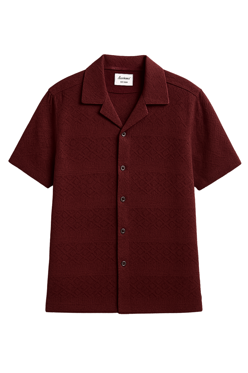 Heritage Breeze Cuban Collar Shirt - Maroon