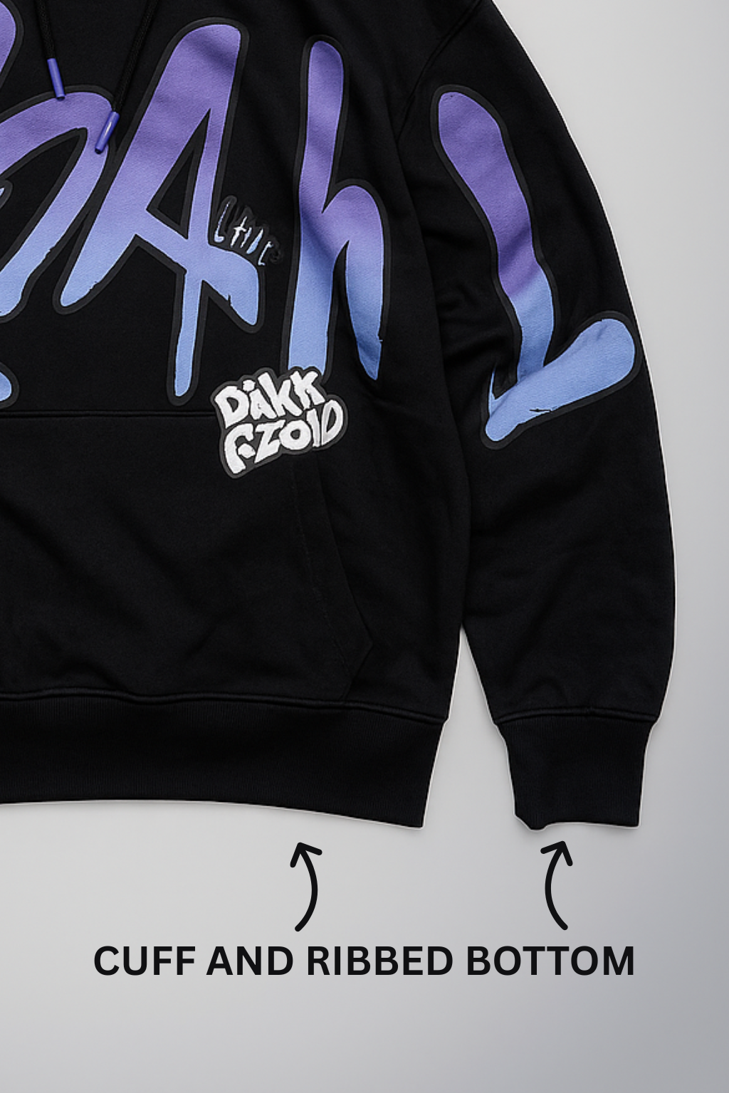 CRZAHL CHIC GRAPHIC BLACK PULLOVER HOODIE