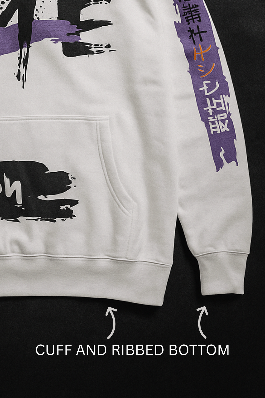 JAPANESE GRAPHIC WHITE PULLOVER HOODIE