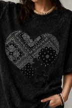 THE MISSING HEART ACID WASH TEE  | HERMODA