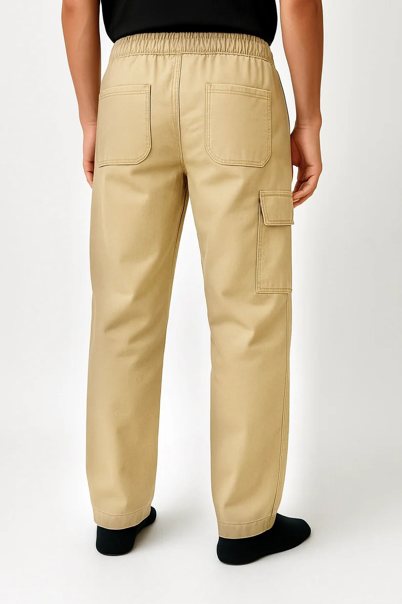 Off White Baggy Fit Cotton Cargo Trouser - Unisex
