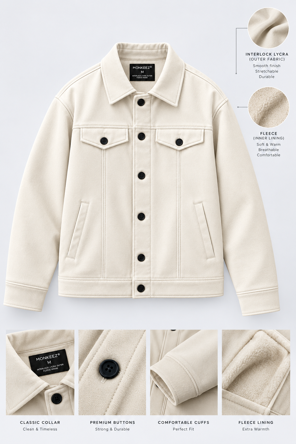 KOREAN MINIMALIST JACKET | CREAM | UNISEX