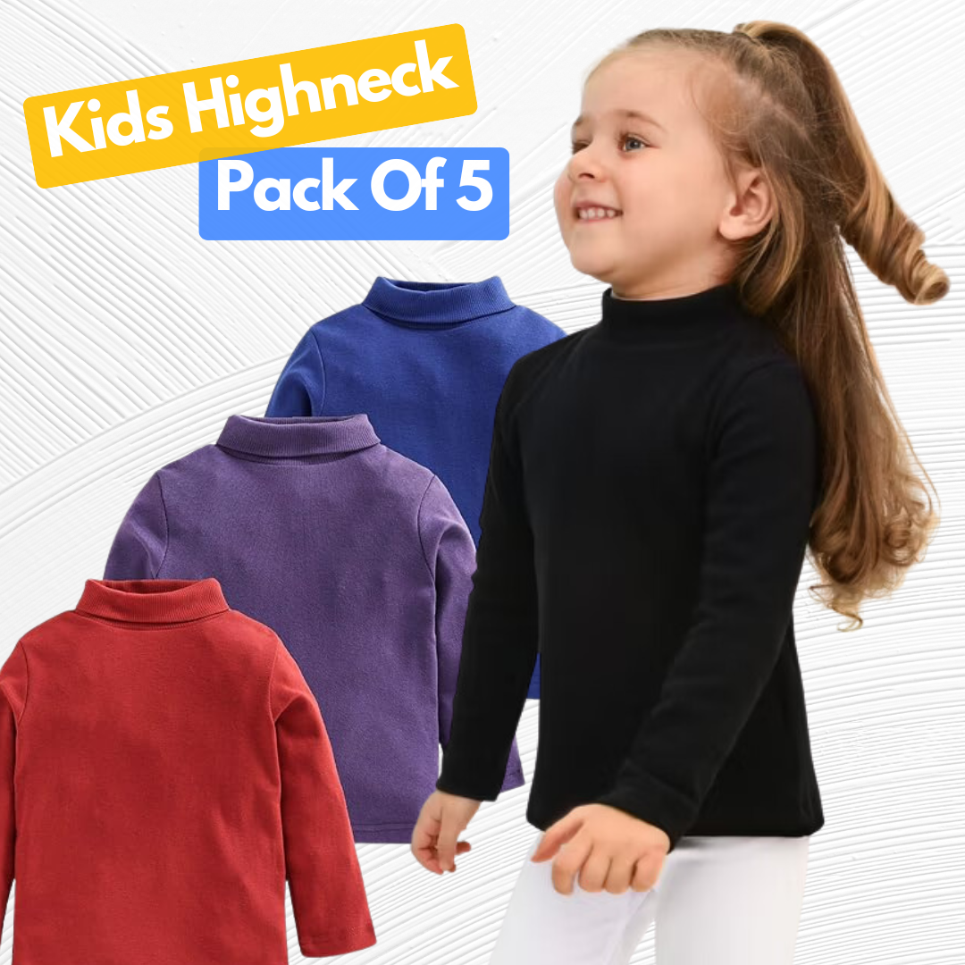 PACK OF 5 MULTICOLOR KIDS HIGHNECK