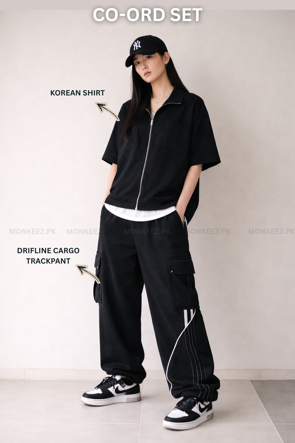 Co-Ord Set – Korean Minimalist Shirt × Driftline Cargo Track Pant (Unisex)