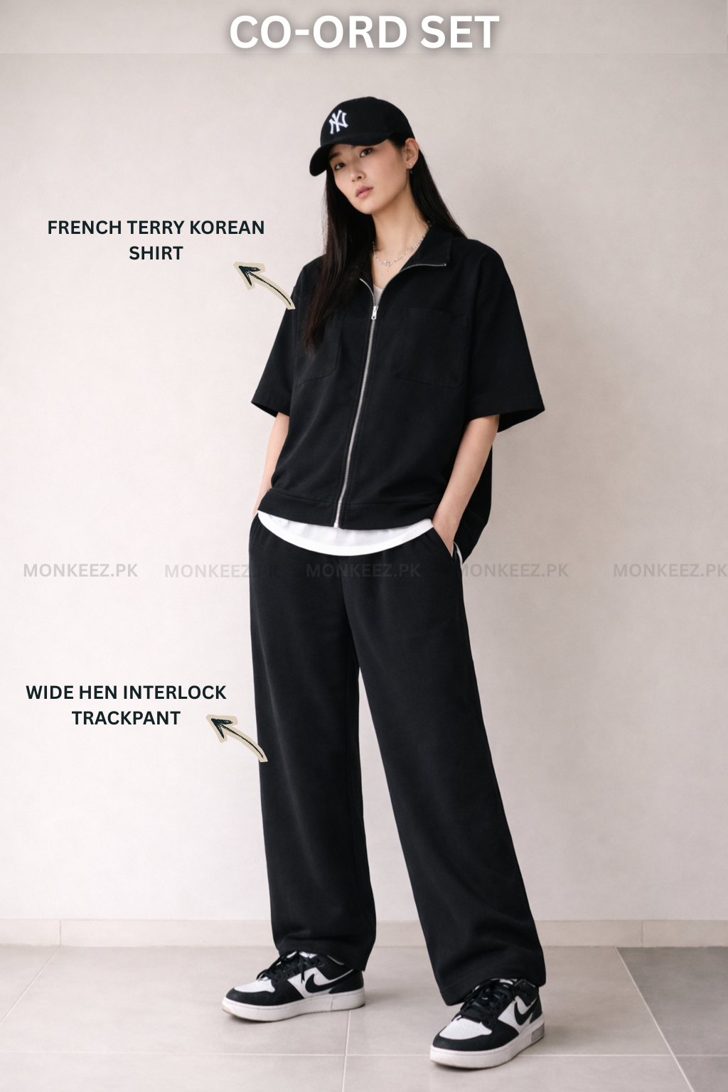 Co-Ord Set – Korean Minimalist Shirt × Wide Hem TrackPants - FOR HER