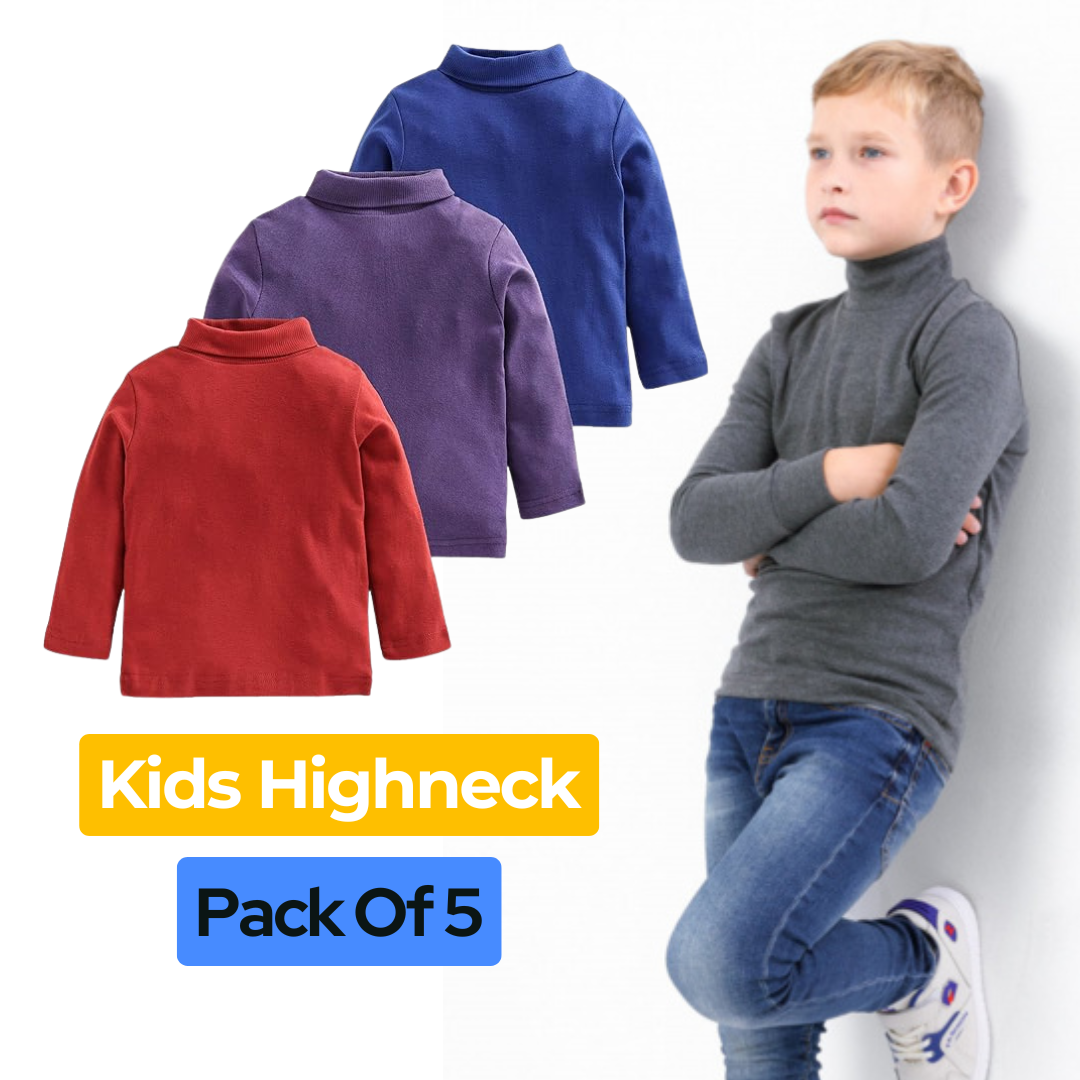 PACK OF 5 MULTICOLOR KIDS HIGHNECK
