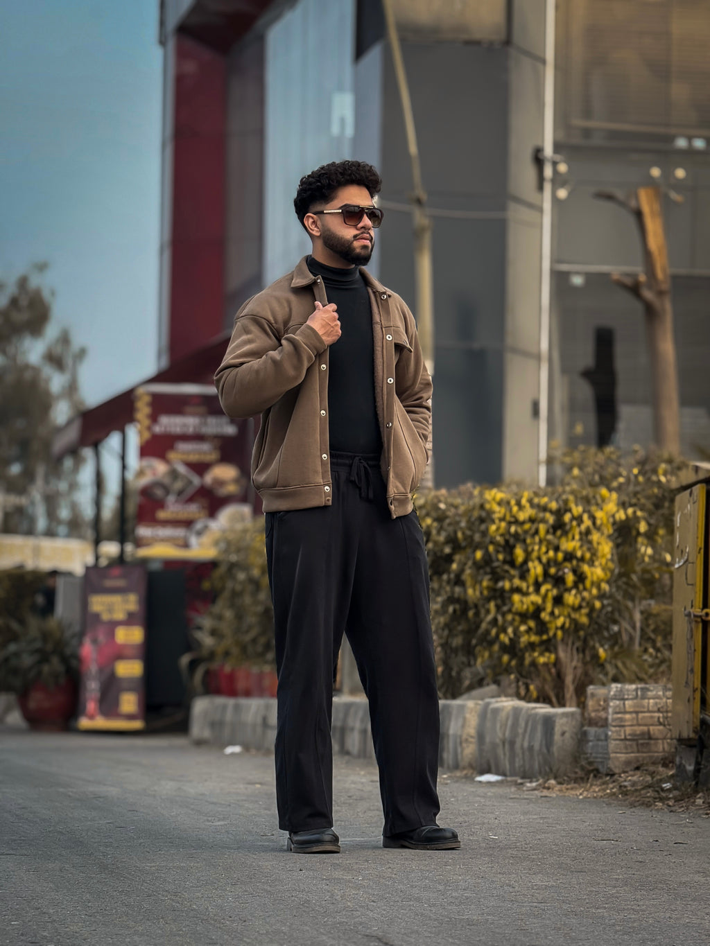 Pack Of 2 Black & Dull Brown Korean Fleece Minimalist Jacket - Unisex