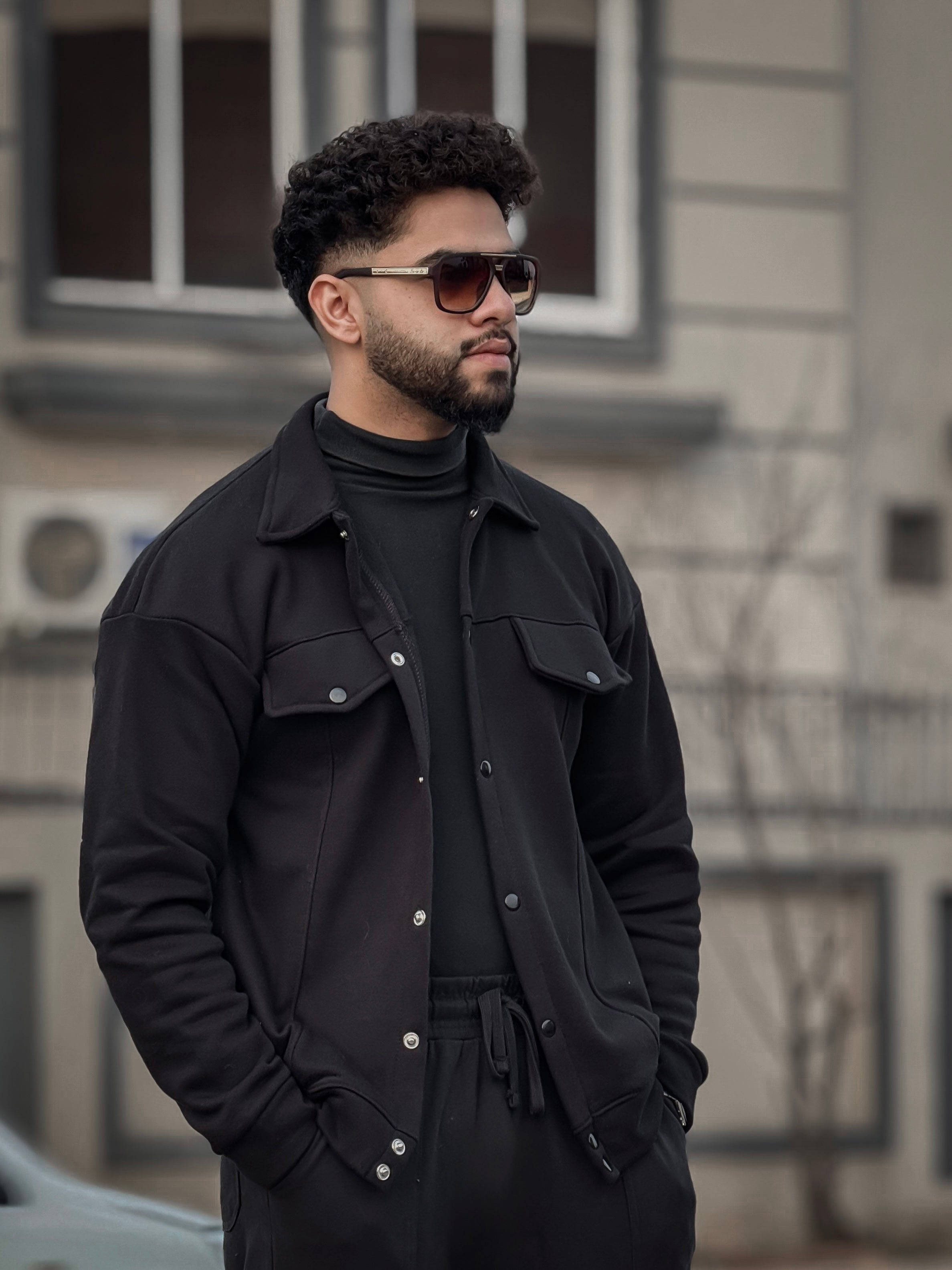 Pack Of 2 Black & Dull Brown Korean Fleece Minimalist Jacket - Unisex