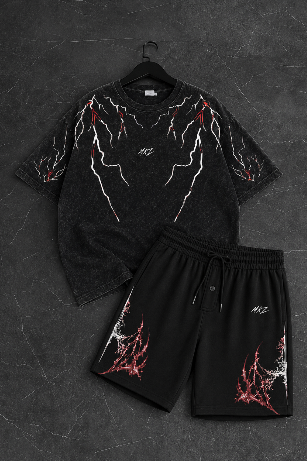BLOOD VEINS GRAPHIC SHORTS CO-ORD SET