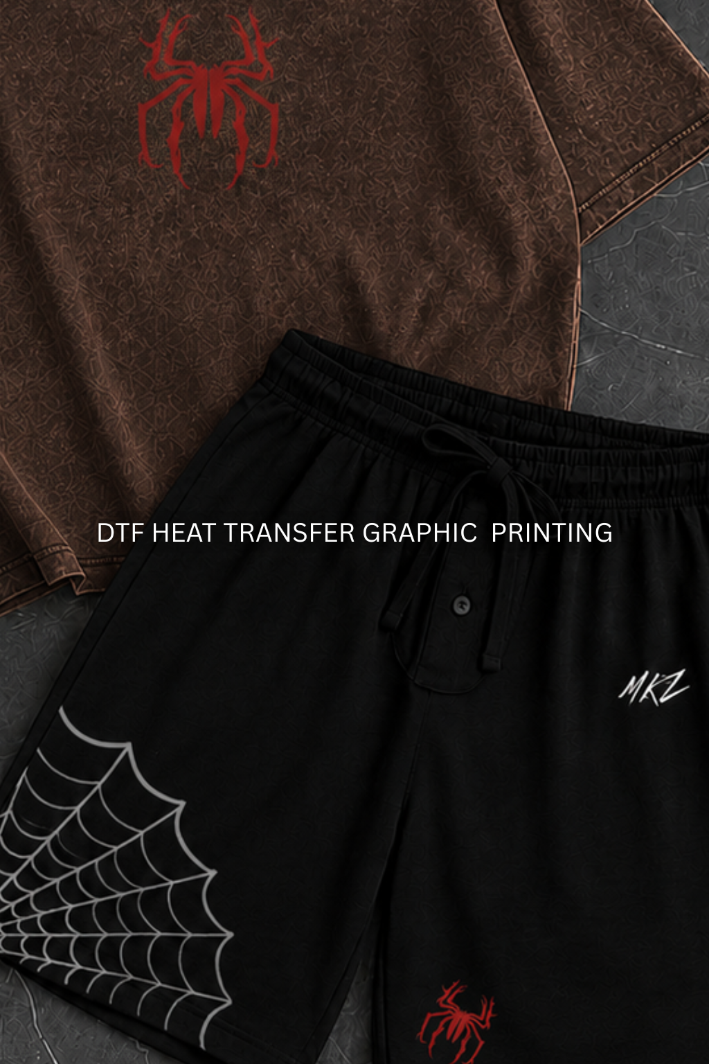 SCAR WEB GRAPHIC SHORTS CO-ORD SET