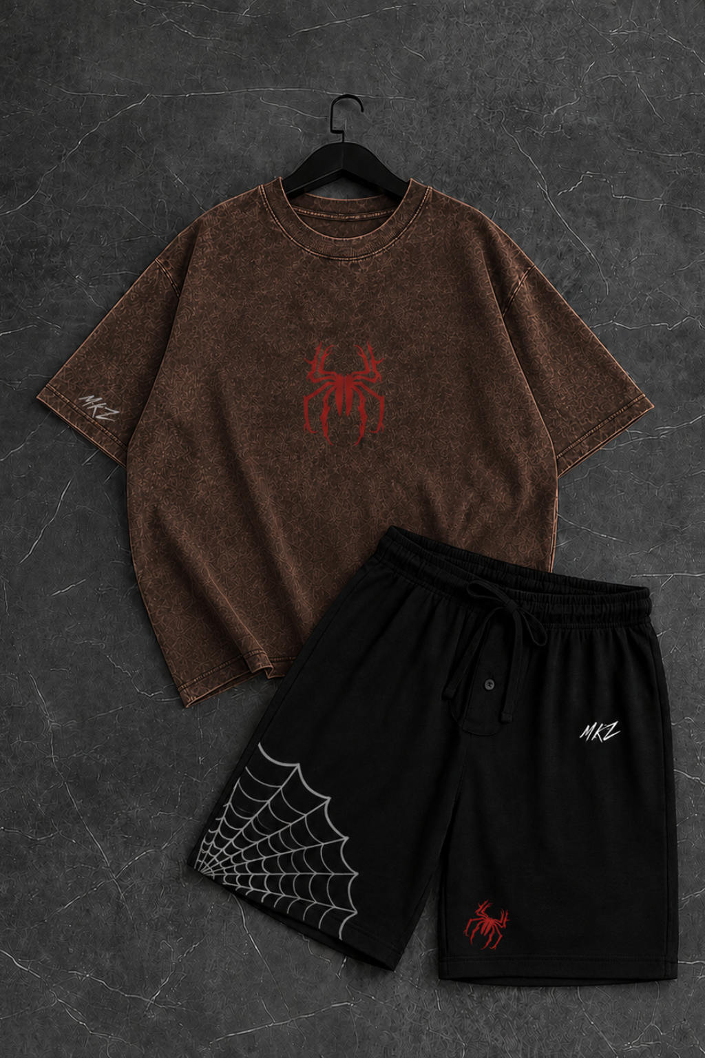 SCAR WEB GRAPHIC SHORTS CO-ORD SET