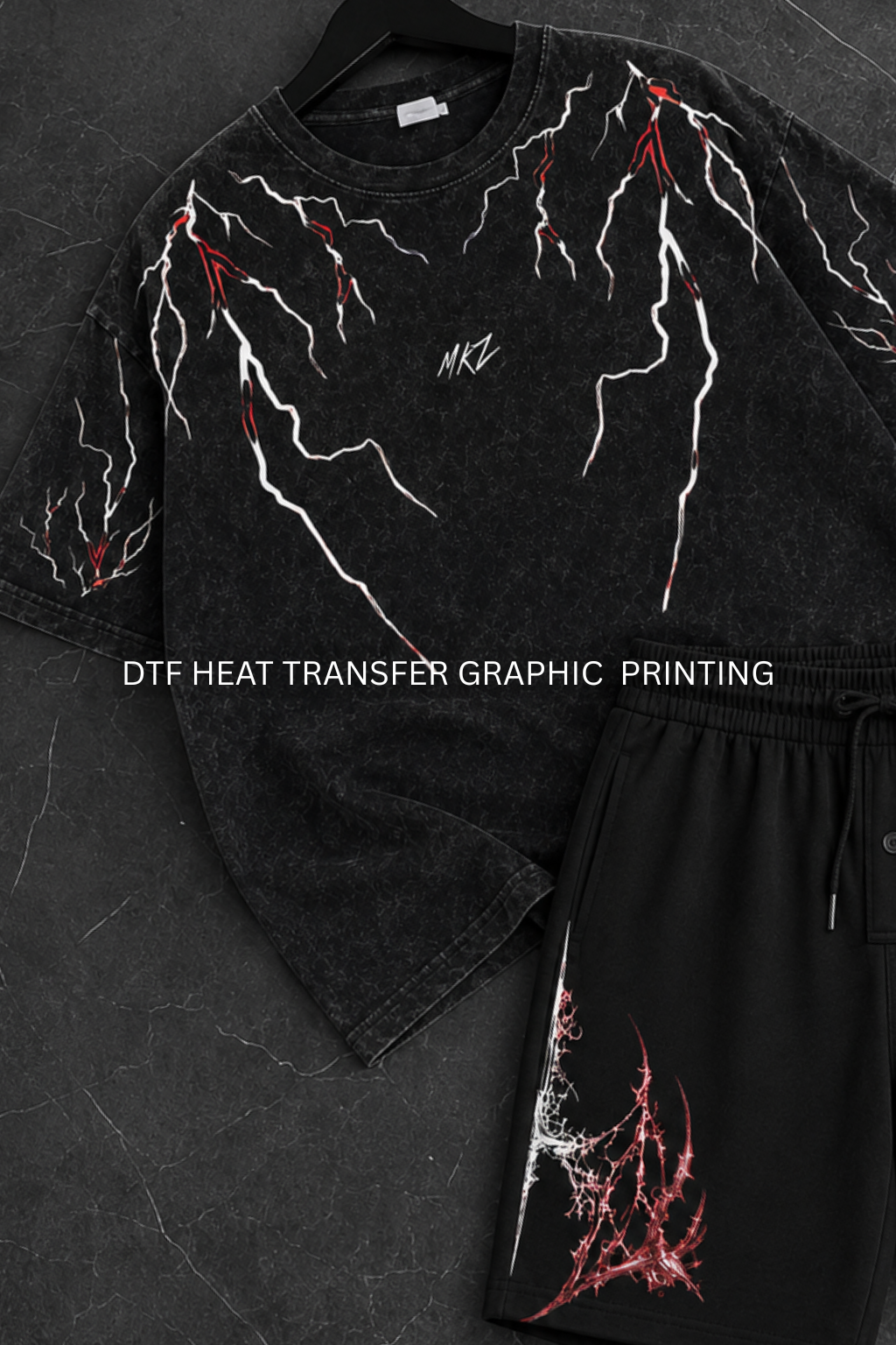 BLOOD VEINS GRAPHIC SHORTS CO-ORD SET
