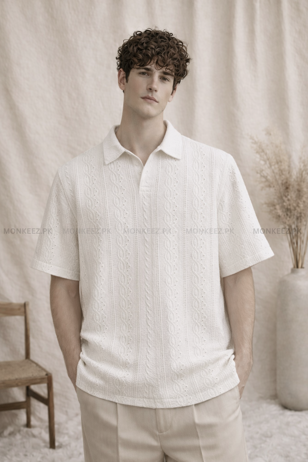 COMBO OF 3 JOHNY COLLAR KNITTED EMBOSED POLO (JP#2)