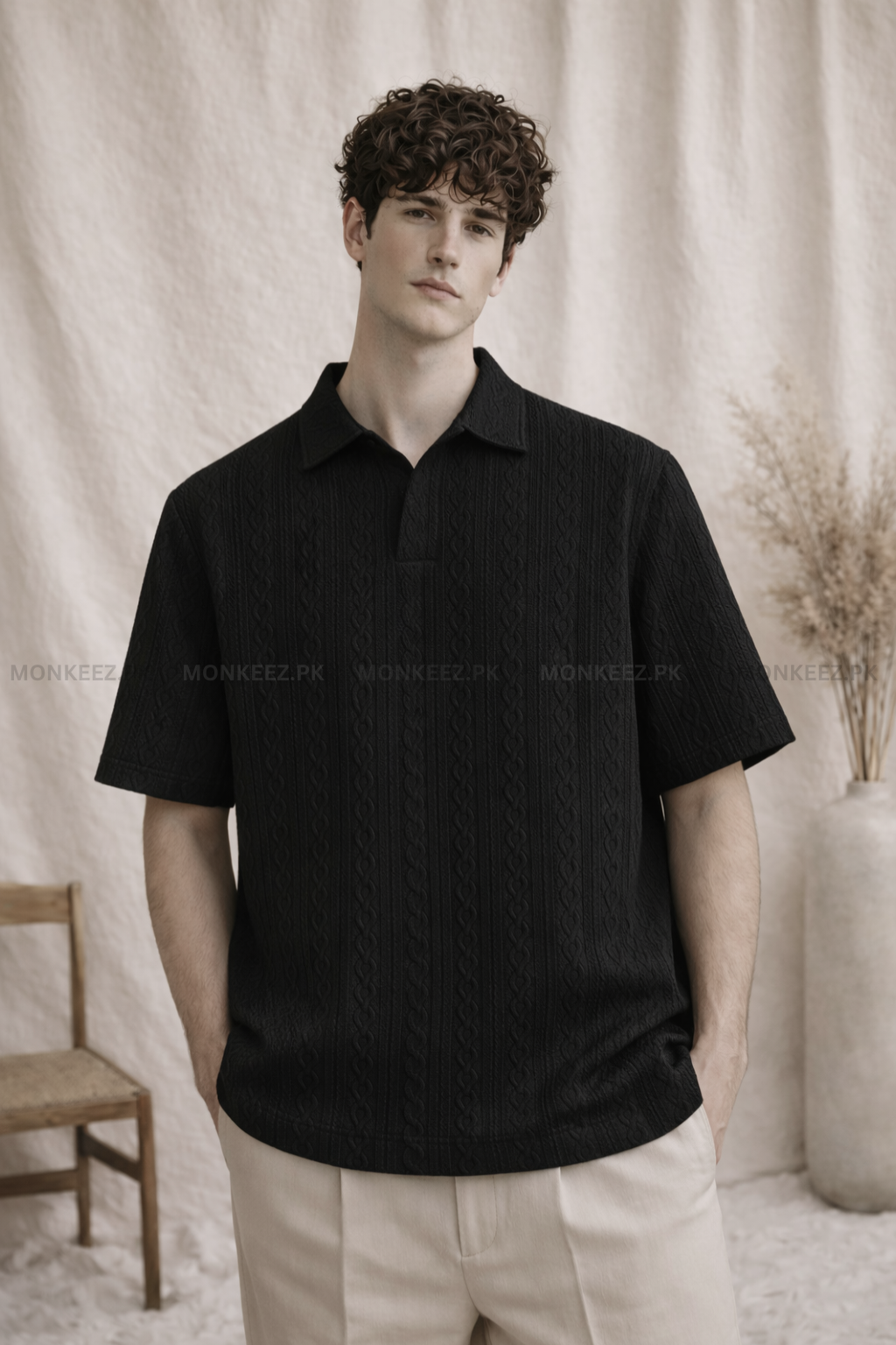 COMBO OF 3 JOHNY COLLAR KNITTED EMBOSED POLO (JP#2)