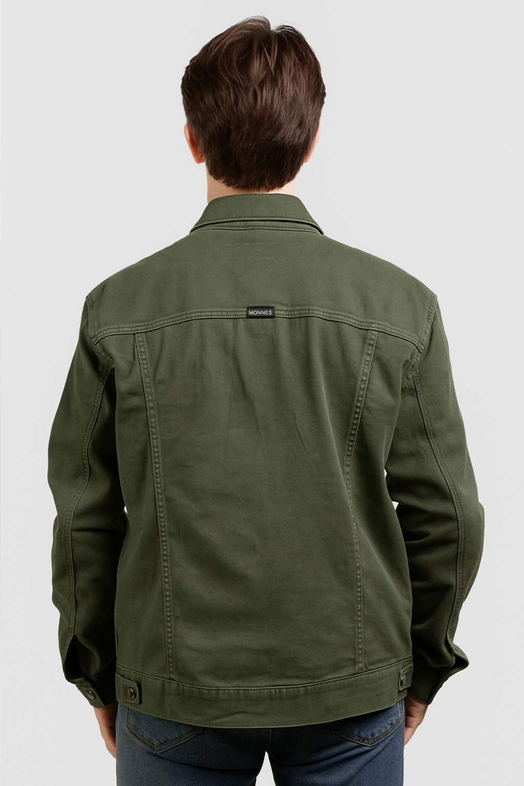BOTTLE GREEN DENIM JACKET - UNISEX