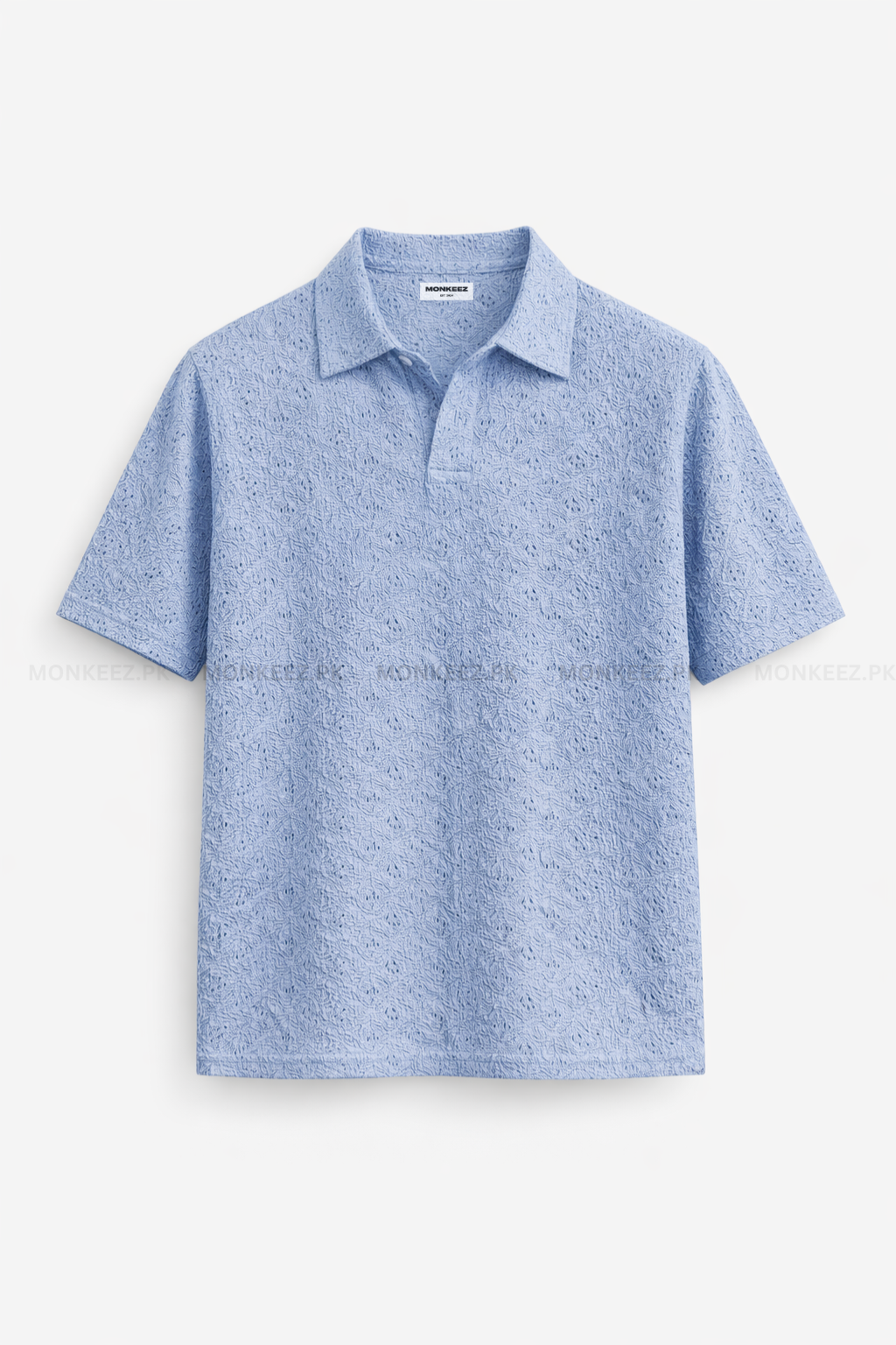 JOHNY COLLAR KNITTED EMBOSED POLO - BLUE (JP#2)