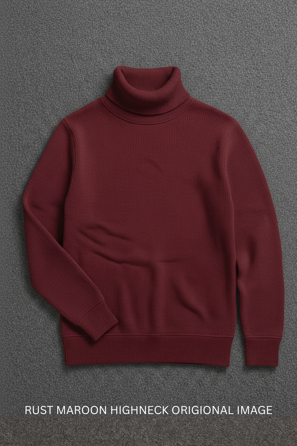 MAROON RIBBED HIGHNECK – UNISEX