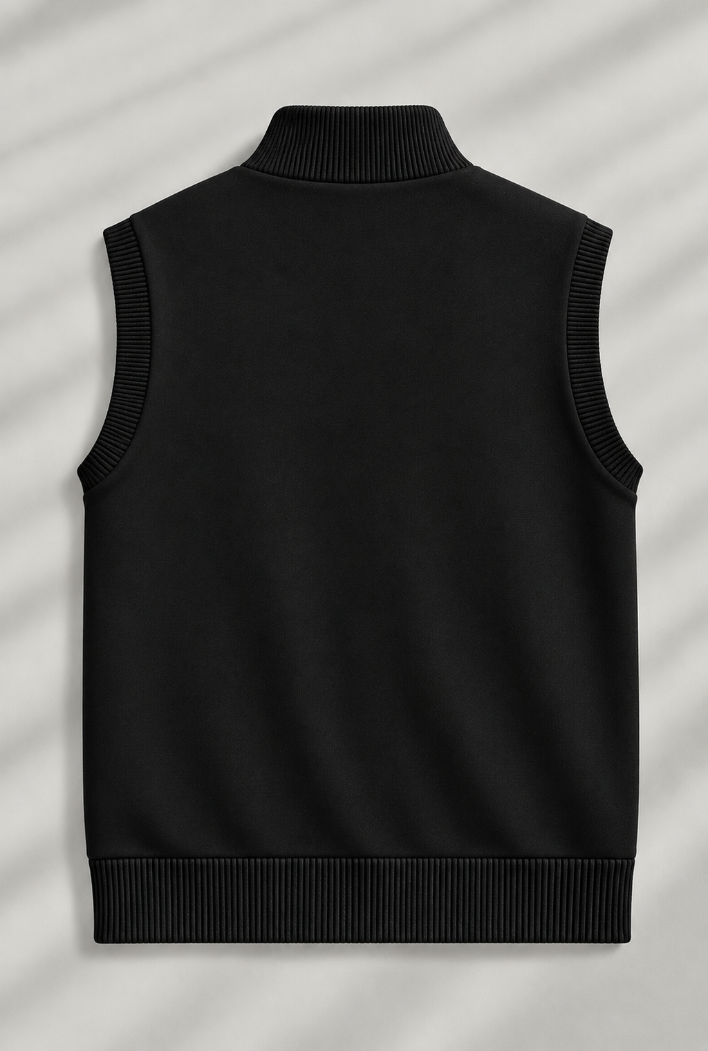 SLEEVELESS ZIPPER MOCKNECK | BLACK | UNISEX