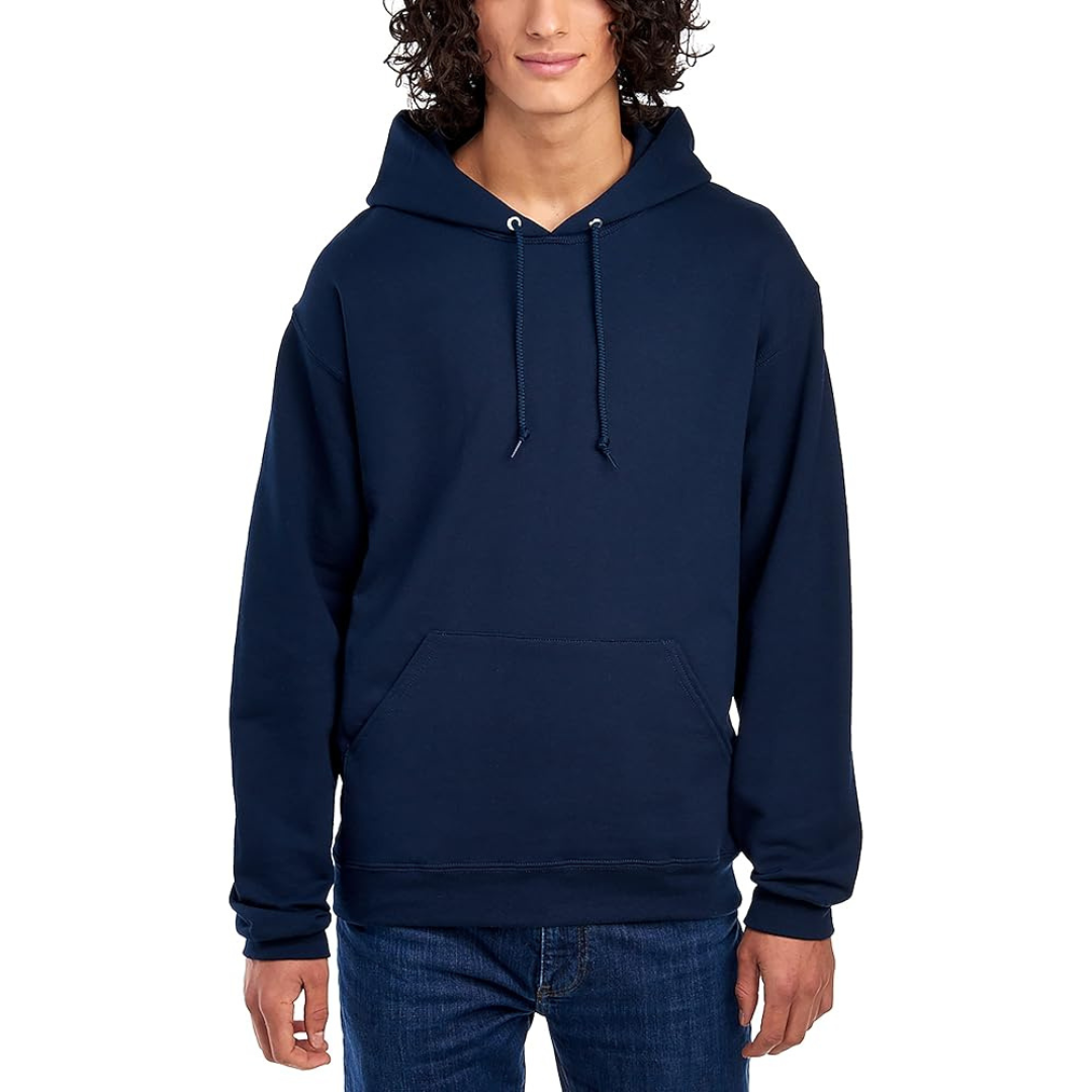 BLUE PLAIN PULLOVER HOODIE