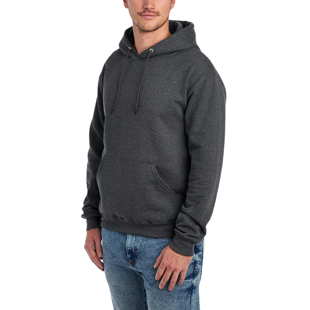 CHARCOAL PLAIN PULLOVER HOODIE
