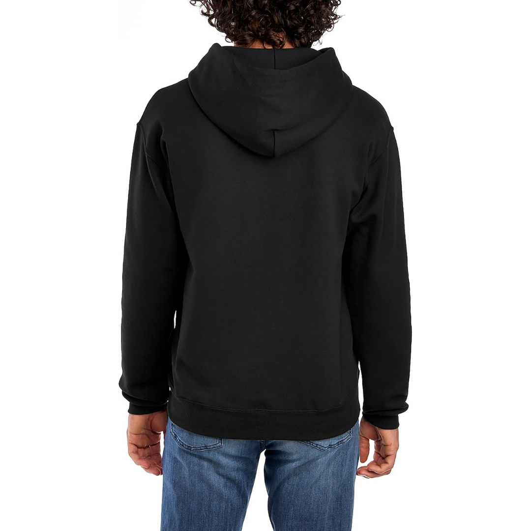 BLACK PLAIN PULLOVER HOODIE