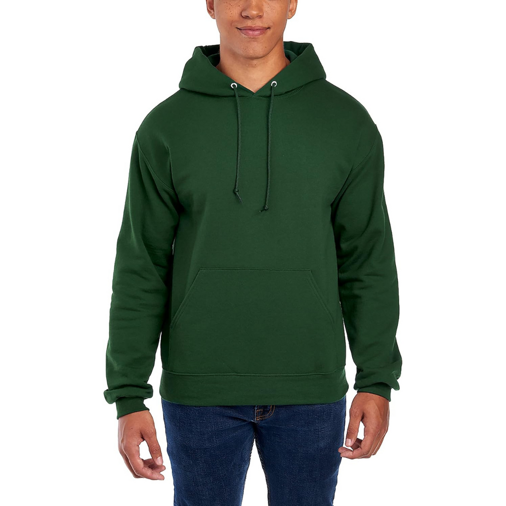 GREEN PLAIN PULLOVER HOODIE