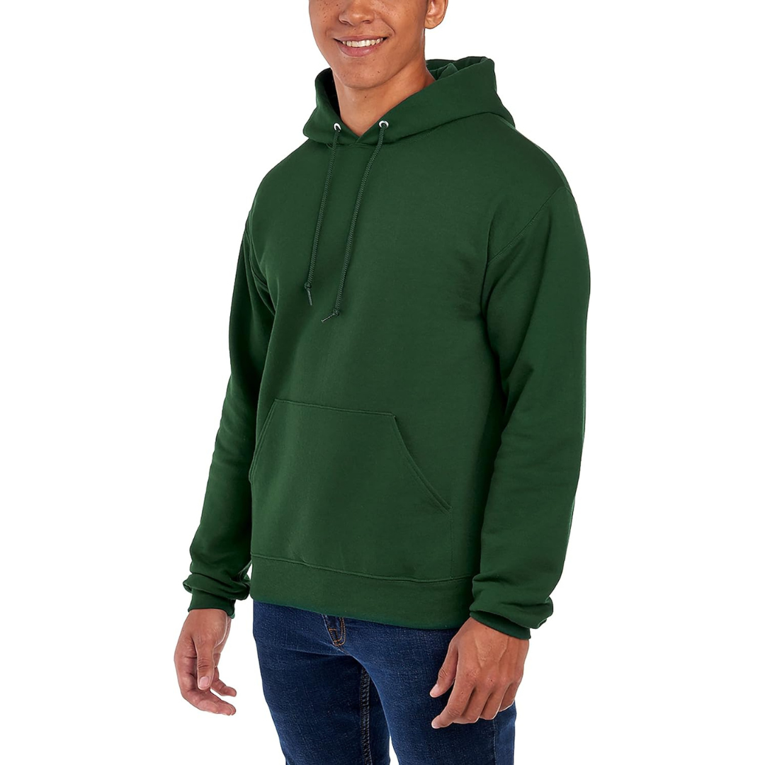 GREEN PLAIN PULLOVER HOODIE