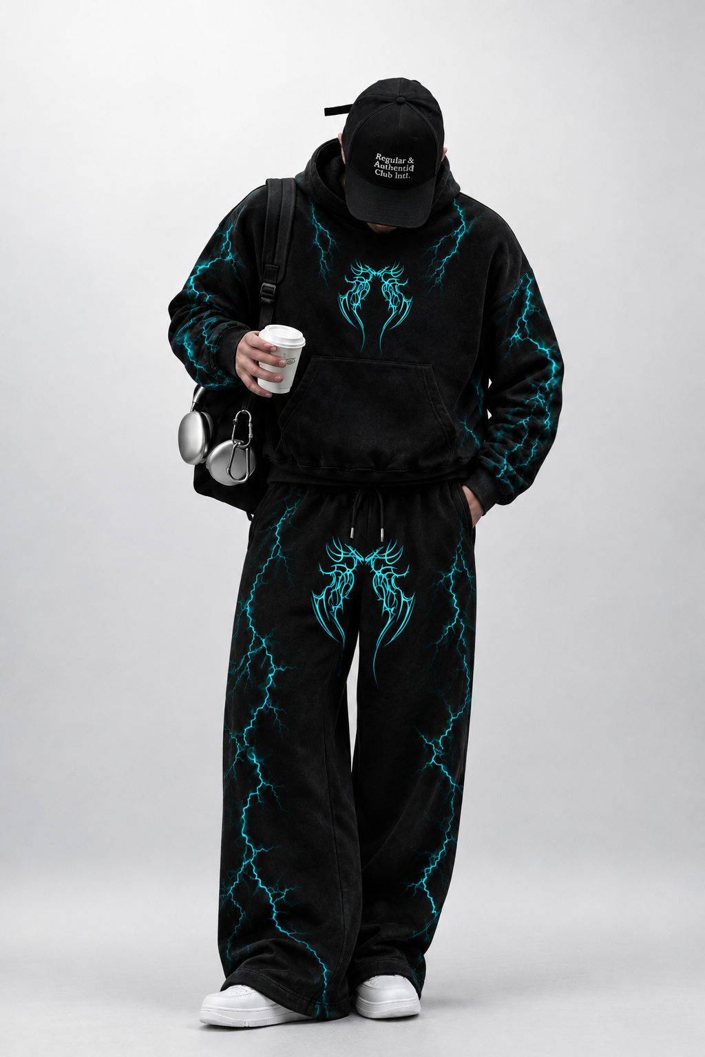 CO-ORD SET | CYAN THUNDER GRAPHIC | UNISEX