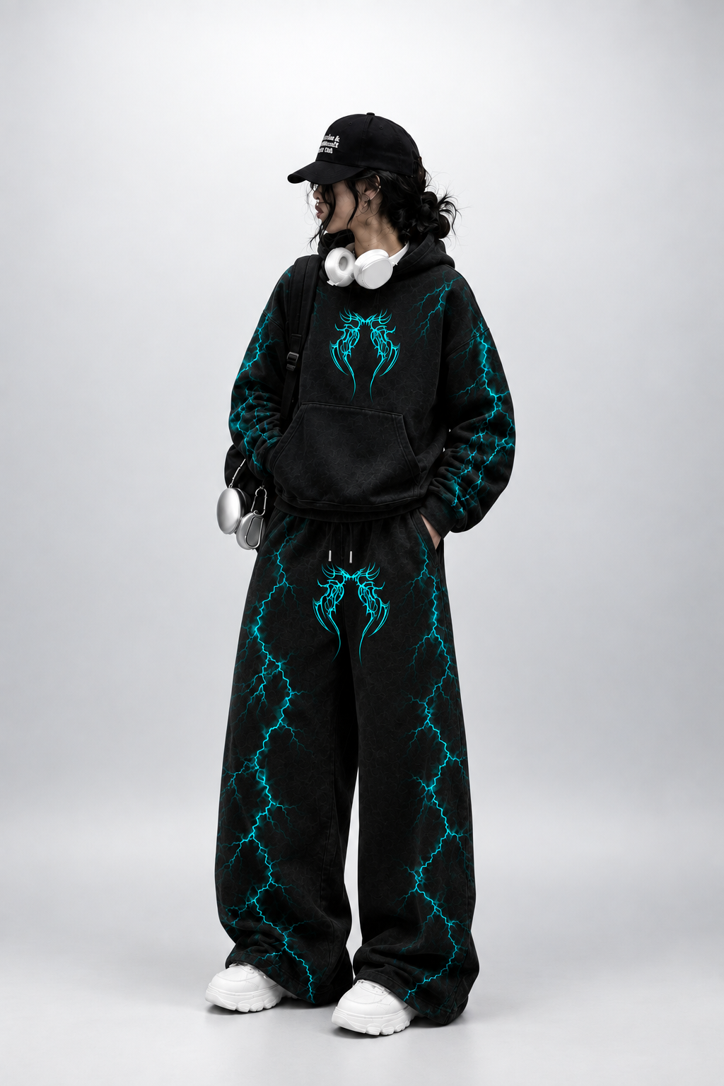 CO-ORD SET | CYAN THUNDER GRAPHIC | UNISEX