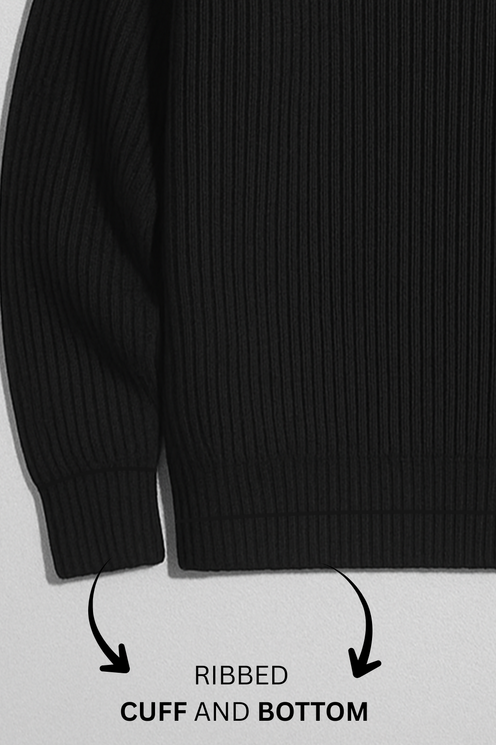 BLACK RIBBED & BOTTOM HIGHNECK – UNISEX