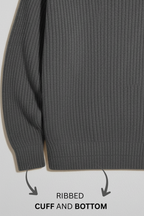 CHARCOAL GRAY RIBBED & BOTTOM HIGHNECK – UNISEX