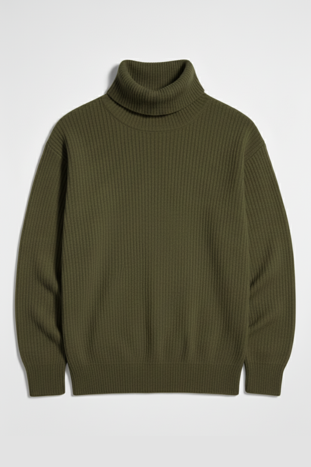 OLIVE RIBBED HIGHNECK – UNISEX